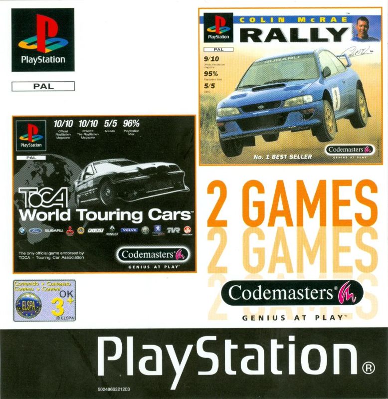 Front Cover for 2 Games: TOCA World Touring Cars / Colin McRae Rally (PlayStation)