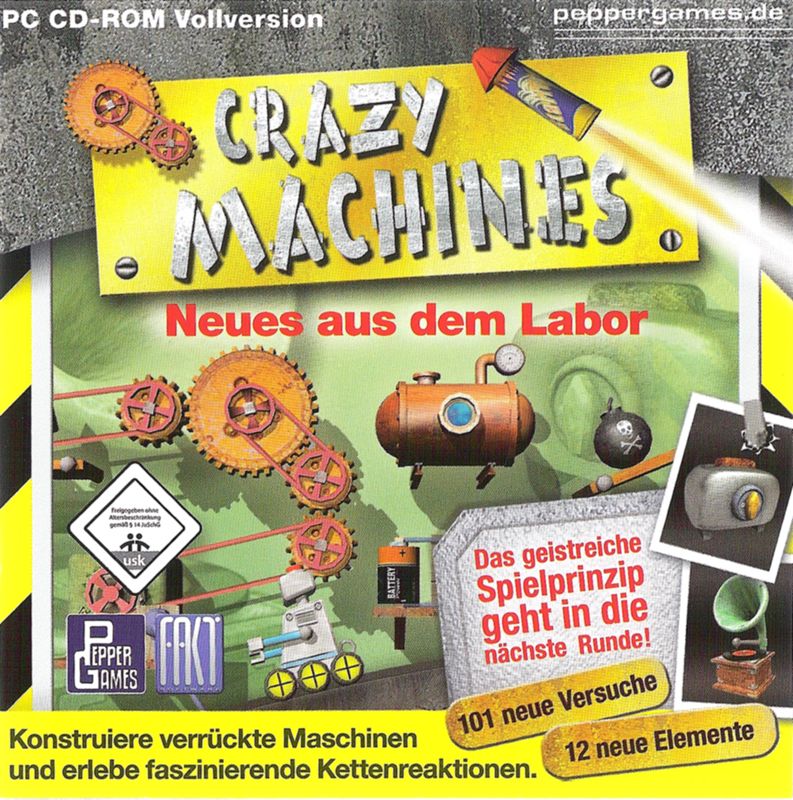 Manual for Crazy Machines: New From the Lab (Windows): Jewel Case / Manual - Front
