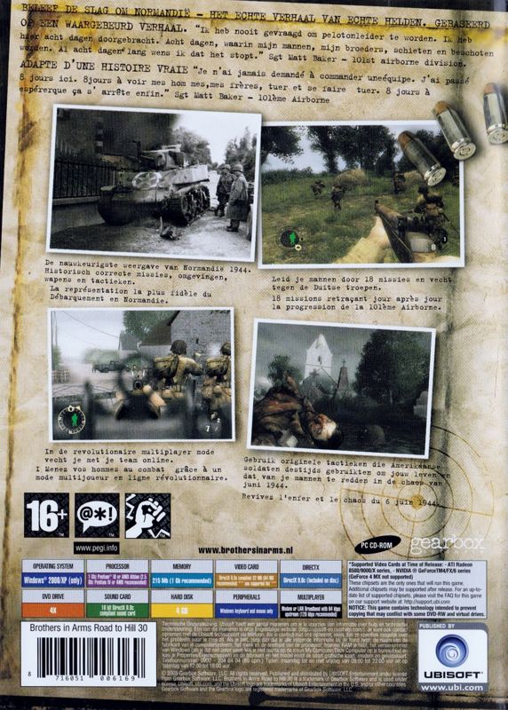Back Cover for Brothers in Arms: Road to Hill 30 (Windows)