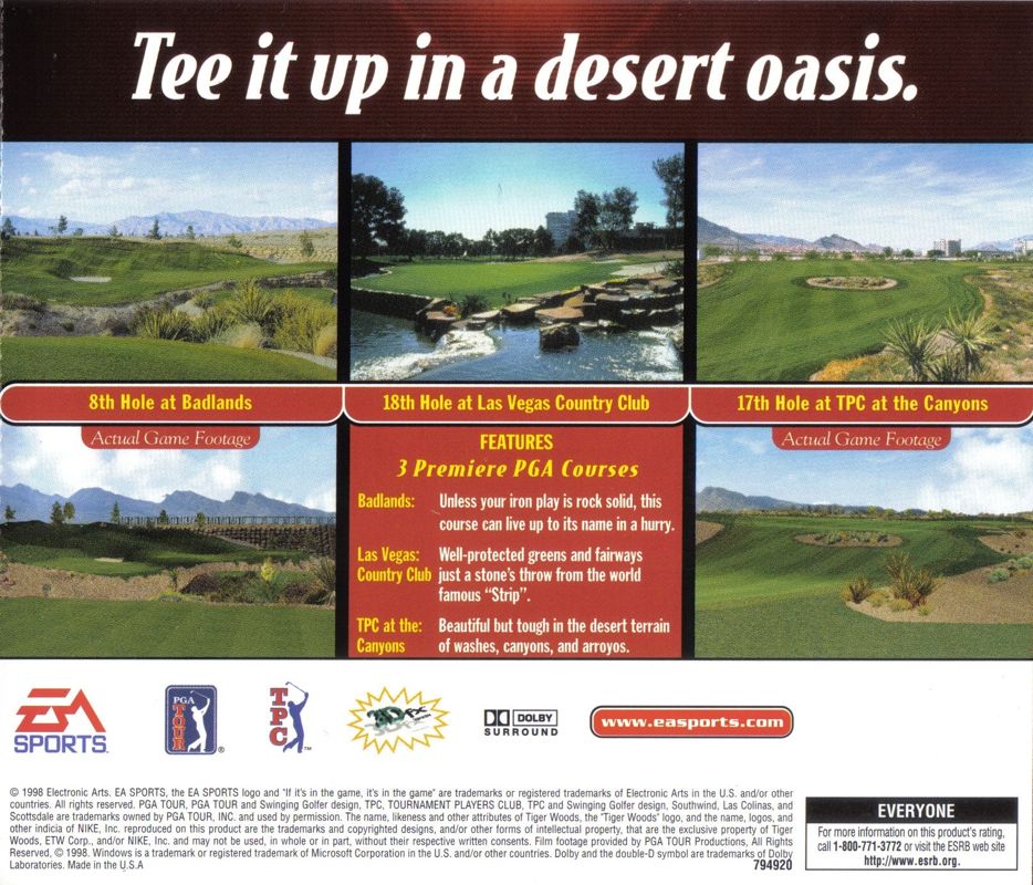Other for The Vegas Courses (Windows): Jewel Case - Back