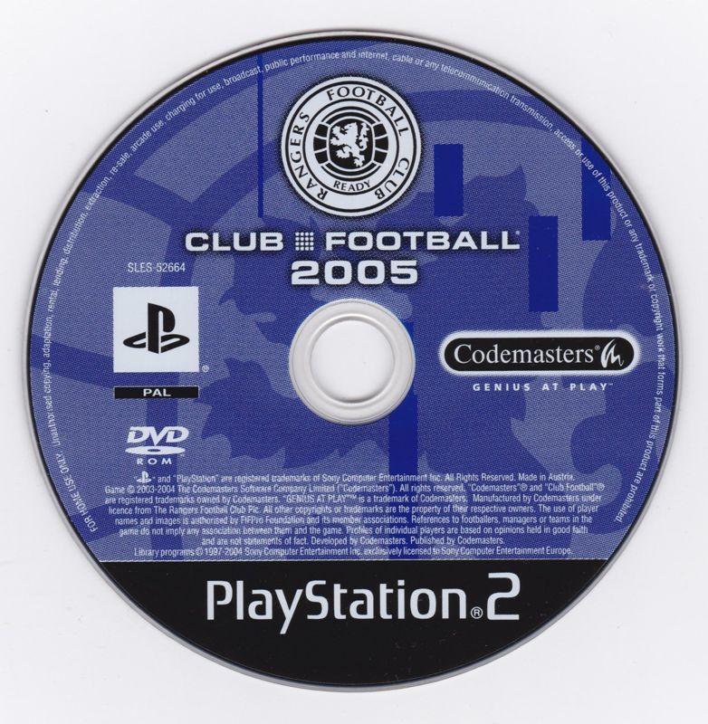 Media for Club Football 2005 (PlayStation 2) (Rangers Club Football)