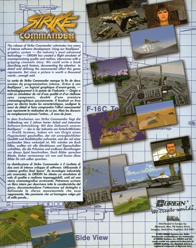 Back Cover for Strike Commander (DOS)