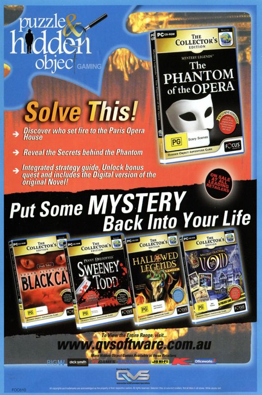Advertisement for FBI: Paranormal Case (Windows): Back