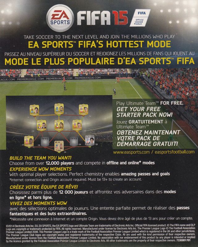 Advertisement for FIFA 15 (PlayStation 3): Ultimate Team