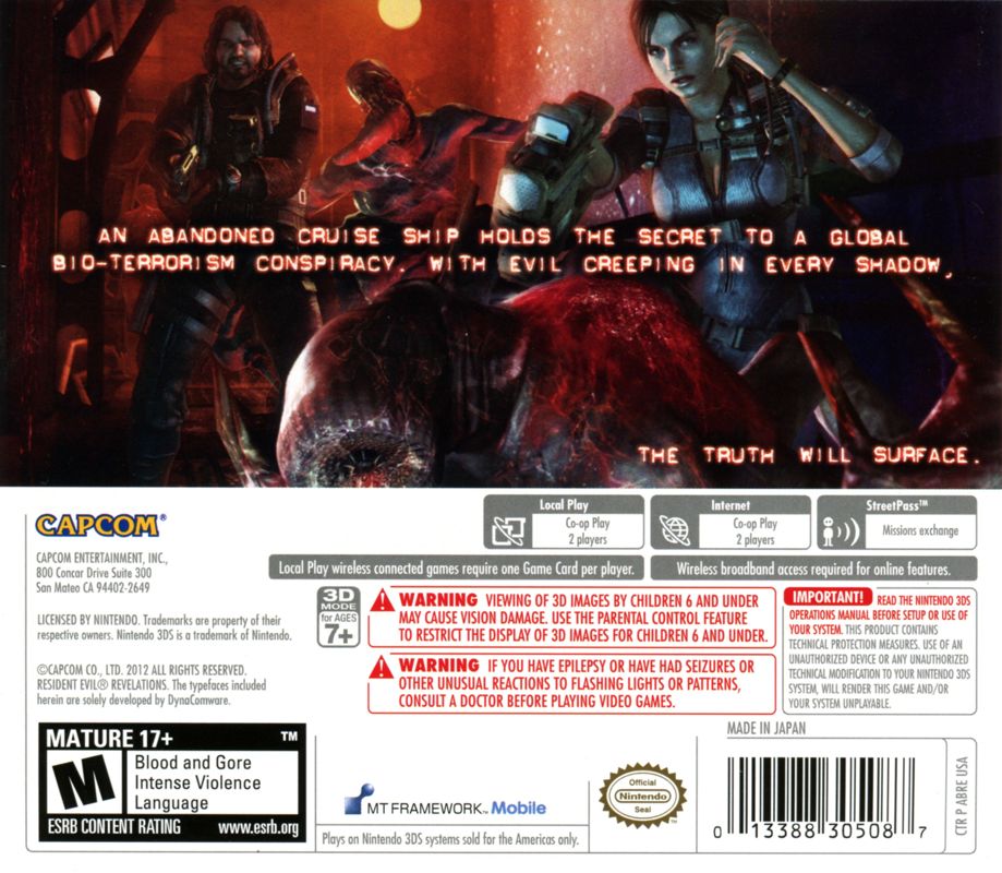 Resident Evil Revelations Cover Or Packaging Material Mobygames 0145