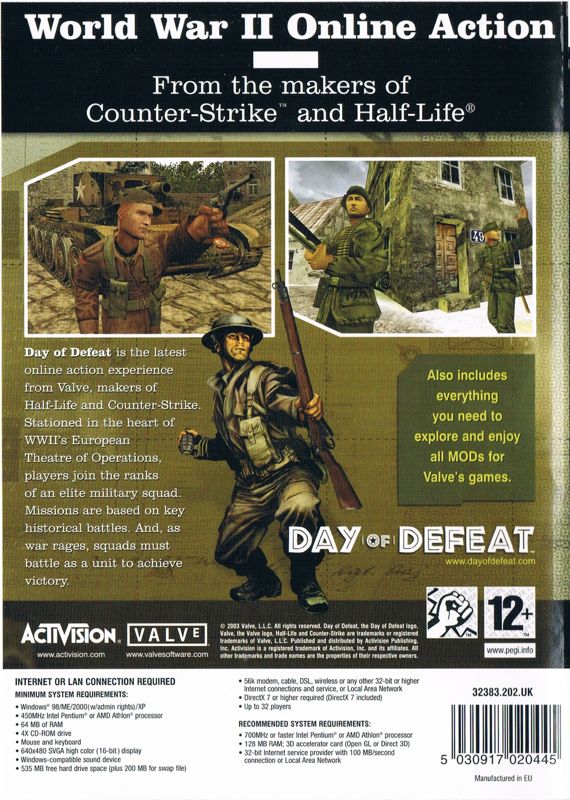 Back Cover for Day of Defeat (Windows)