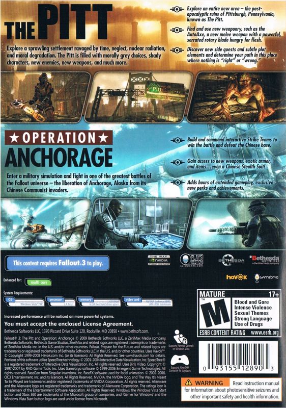 Fallout 3 Game Add On Pack The Pitt And Operation Anchorage Cover