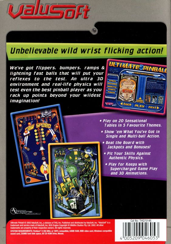 Back Cover for Ultimate Pinball (Windows)