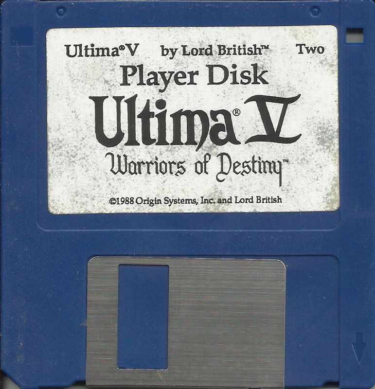 Media for Ultima V: Warriors of Destiny (DOS) (Dual Media release): 3.5" disk 2/2: Player disk