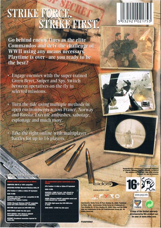 Commandos: Strike Force cover or packaging material - MobyGames