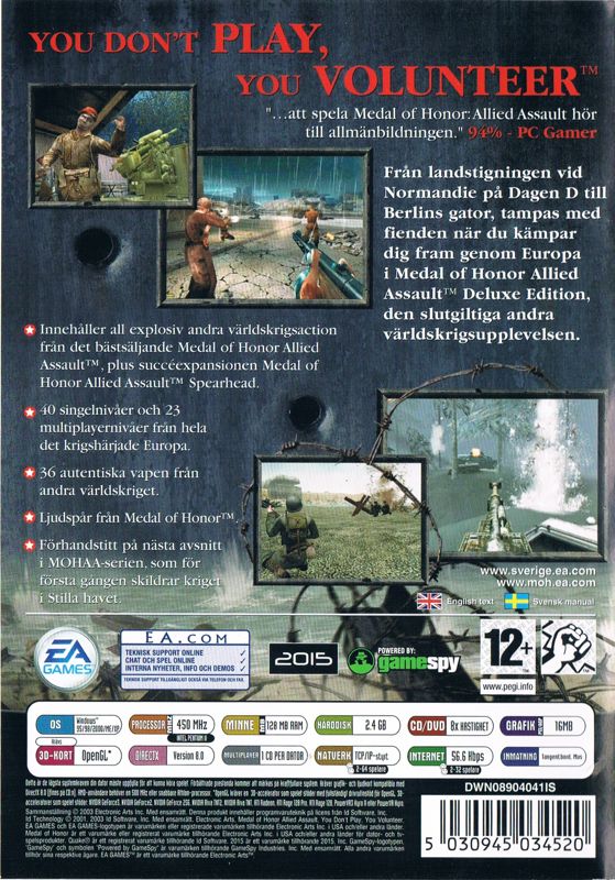 Back Cover for Medal of Honor: Allied Assault - Deluxe Edition (Windows)