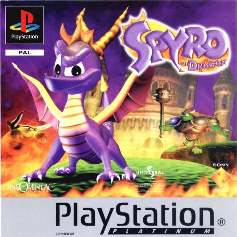 Front Cover for Spyro the Dragon (PlayStation) (Platinum release)