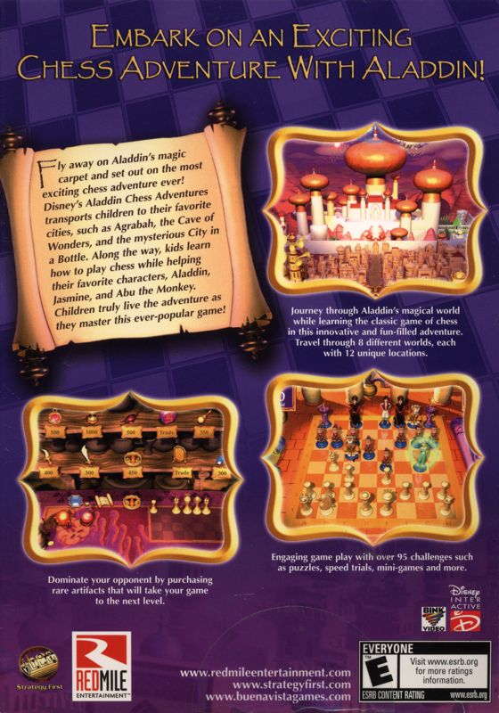 Back Cover for Disney's Aladdin Chess Adventures (Windows)