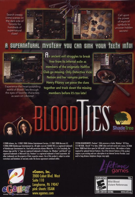 Back Cover for Blood Ties (Windows)