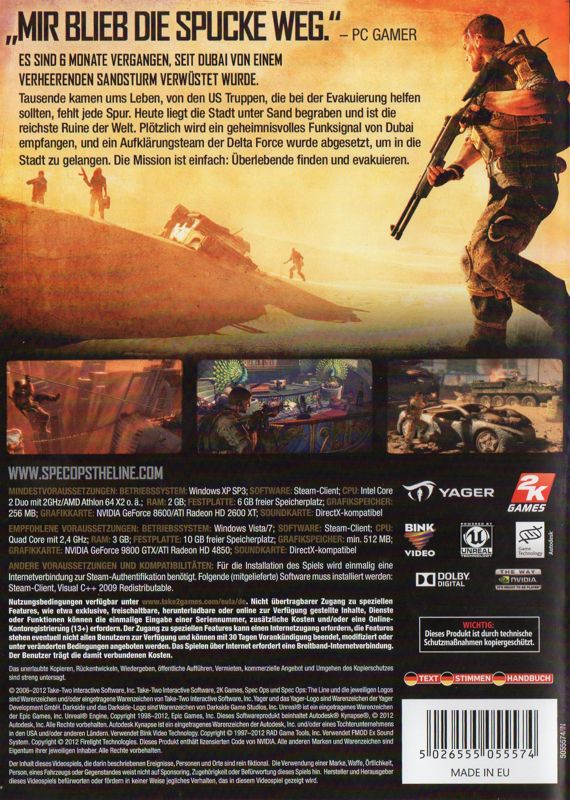 Spec Ops The Line Cover Or Packaging Material Mobygames 3331