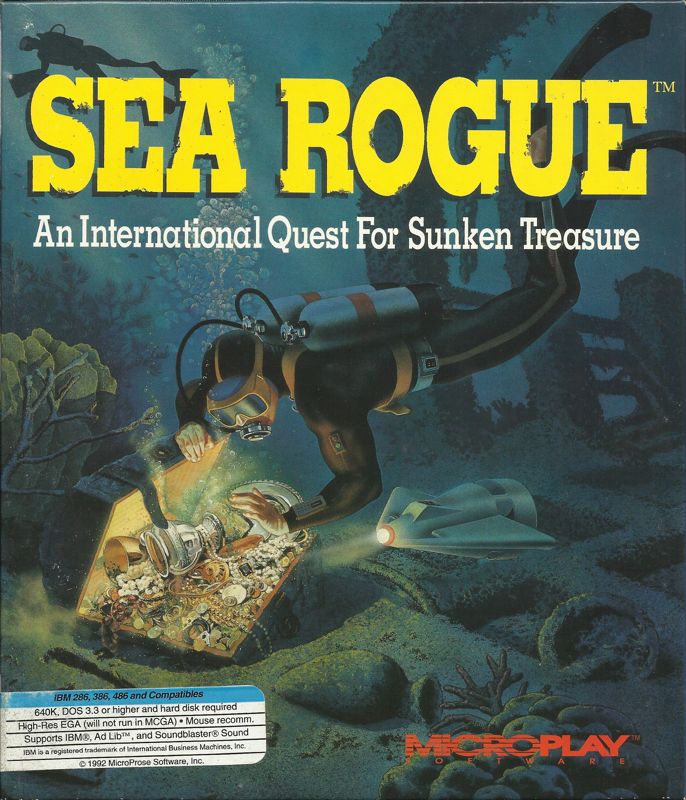 Front Cover for Sea Rogue (DOS) (5.25" disk release)