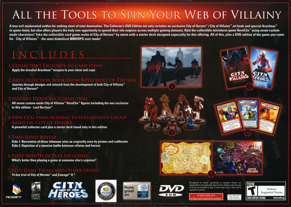 Back Cover for City of Villains (Collector's Edition) (Windows)