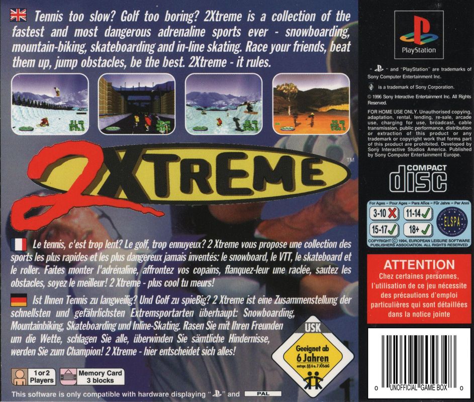 Back Cover for 2Xtreme (PlayStation)