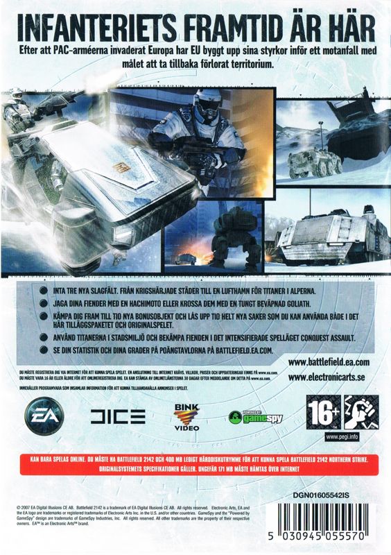 Back Cover for Battlefield 2142: Booster Pack - Northern Strike (Windows)