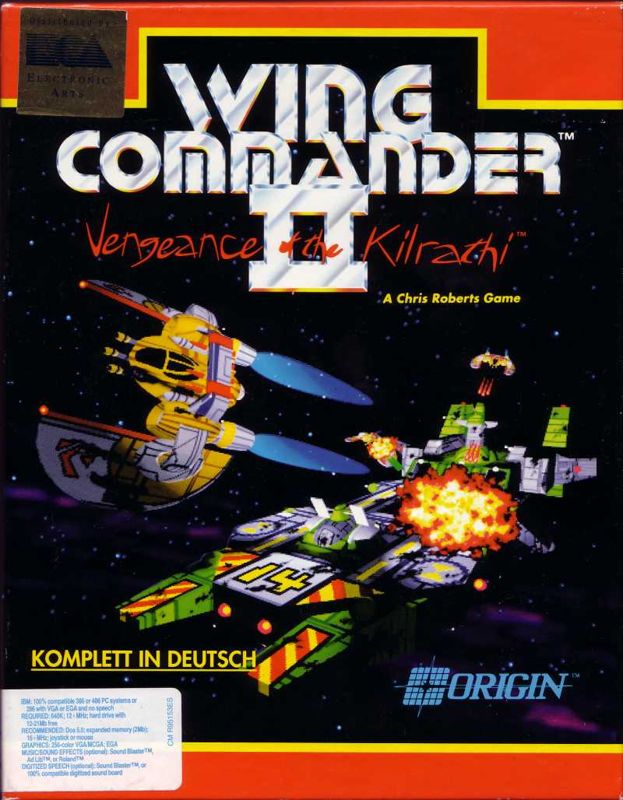 Front Cover for Wing Commander II: Vengeance of the Kilrathi (DOS) (3.5" HD Electronic Arts release)