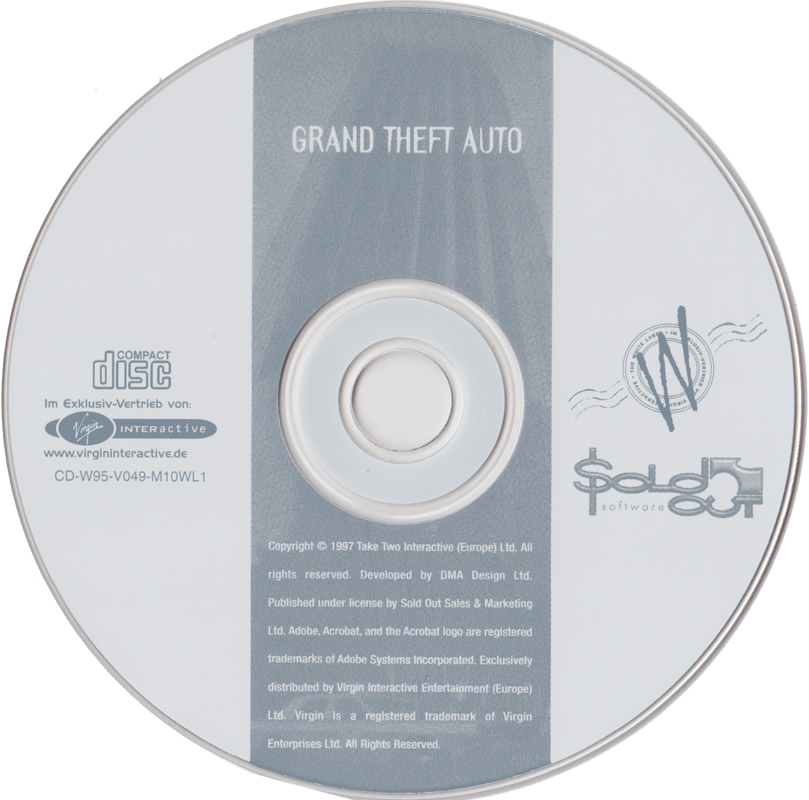 Media for Grand Theft Auto (DOS and Windows) (The White Label release)