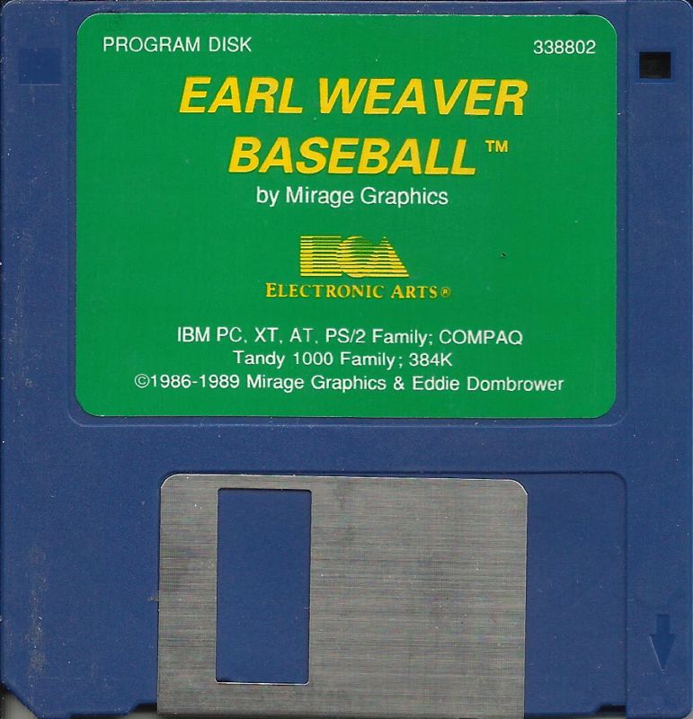 Media for Earl Weaver Baseball (DOS) (Version 1.5 release): 3.5" disk 1/1