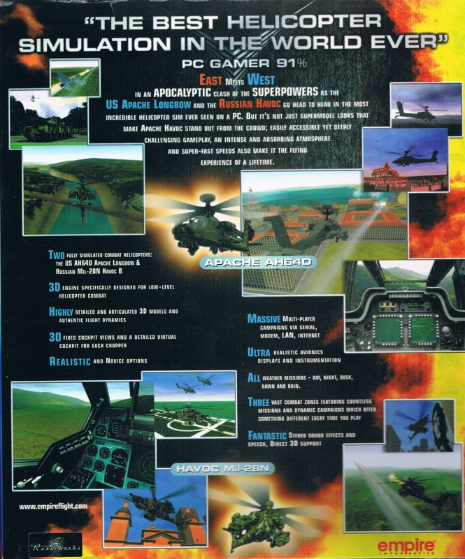 Back Cover for Enemy Engaged: Apache/Havoc (Windows) (Red Hot release)