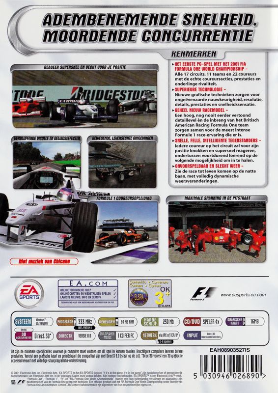 Back Cover for F1 2001 (Windows)