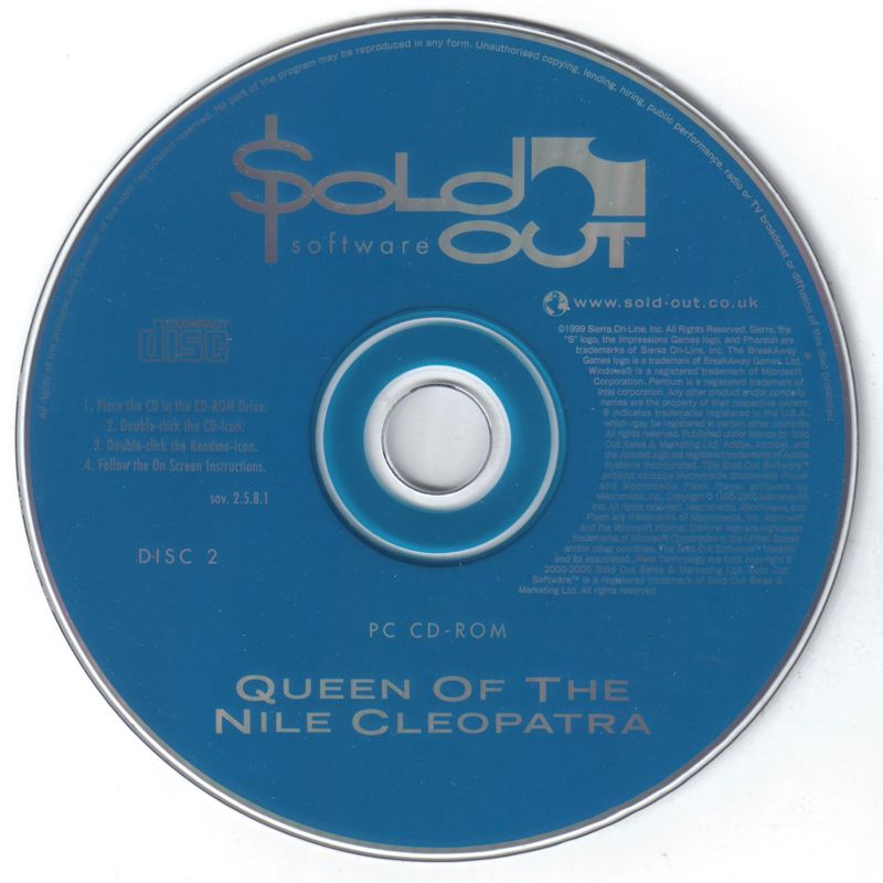 Media for Pharaoh: Gold (Windows) (Sold Out Software release): Cleopatra: Queen of the Nile disc