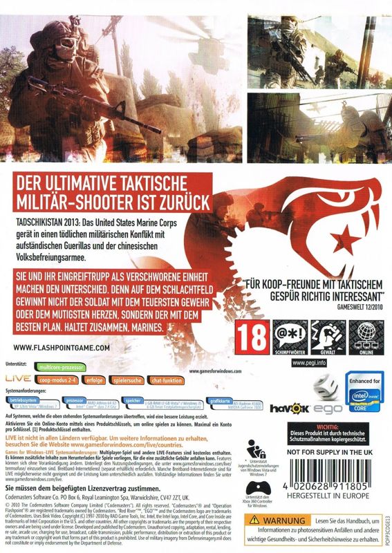 Back Cover for Operation Flashpoint: Red River (Windows)