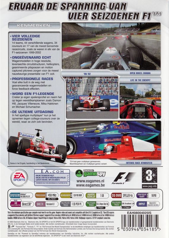 Back Cover for F1 Career Challenge (Windows)