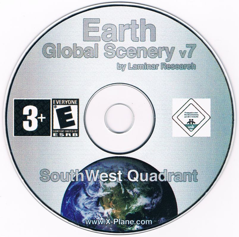 Media for X-Plane Version 7: World Scenery (Macintosh and Windows): SouthWest Quadrant disc