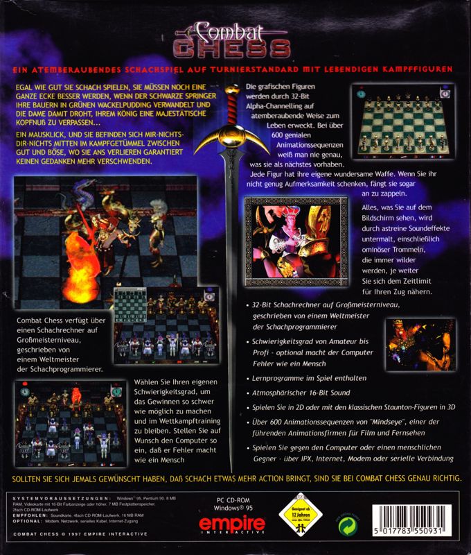 Back Cover for Combat Chess (Windows)