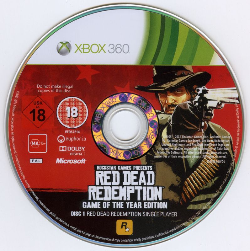 Media for Red Dead Redemption: Game of the Year Edition (Xbox 360): Red Dead Redemption disc
