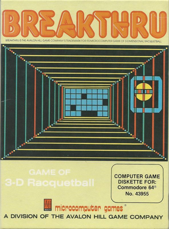 Front Cover for 3-D Brickaway (Commodore 64)