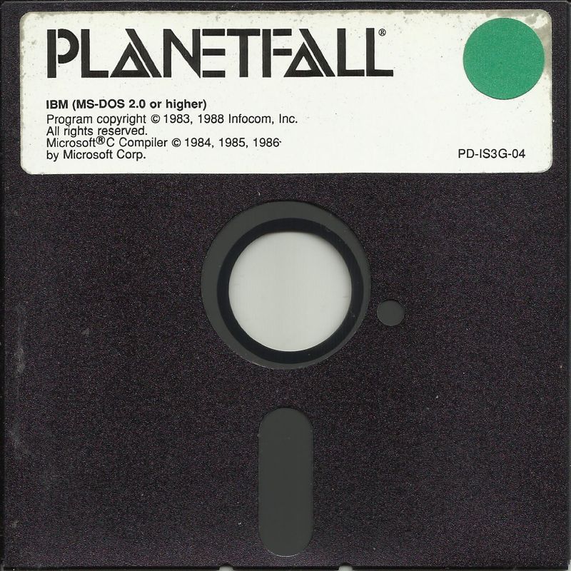 Media for Planetfall (DOS) (Solid Gold release): Disk 1/1