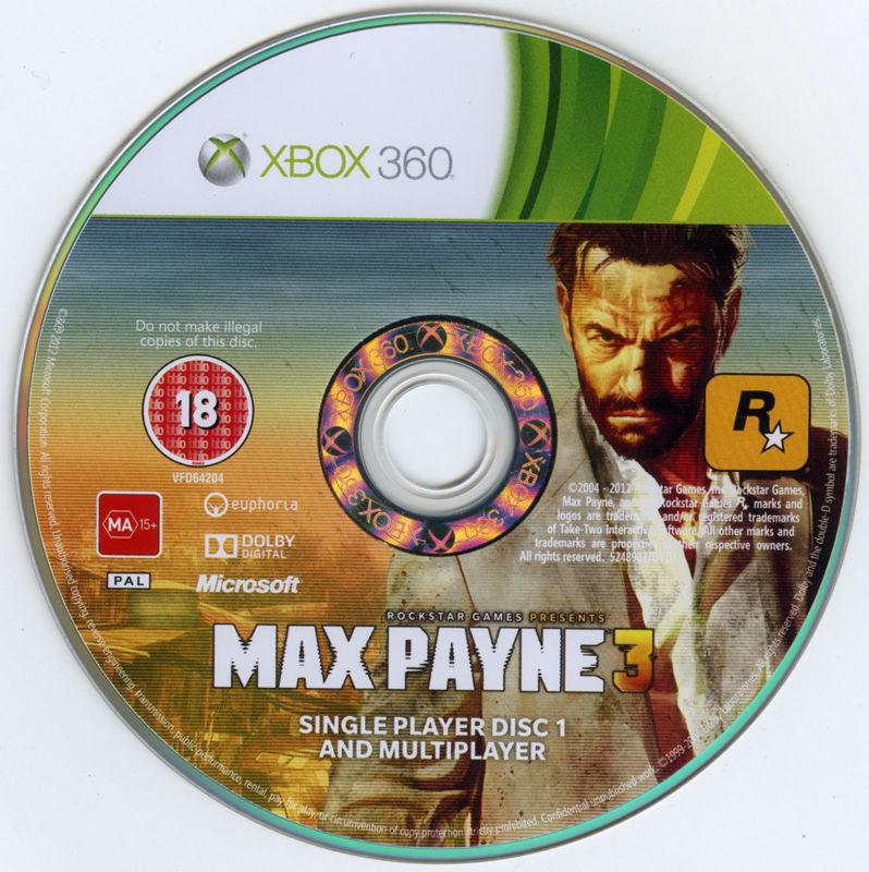 Media for Max Payne 3 (Xbox 360): Disc 1