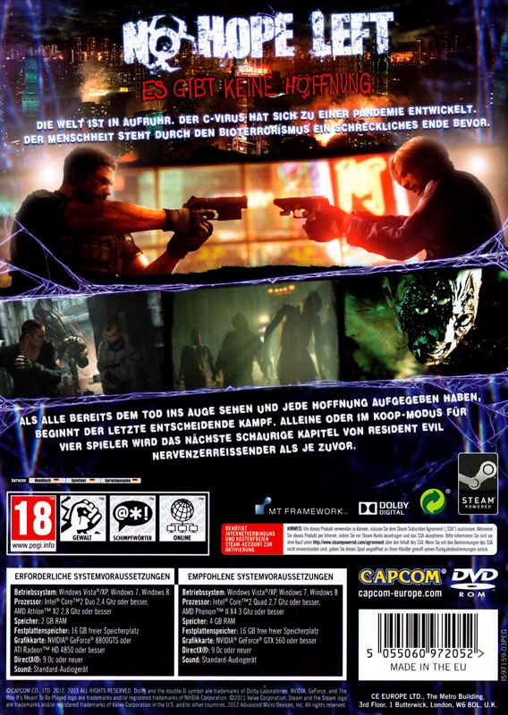 Back Cover for Resident Evil 6 (Windows)