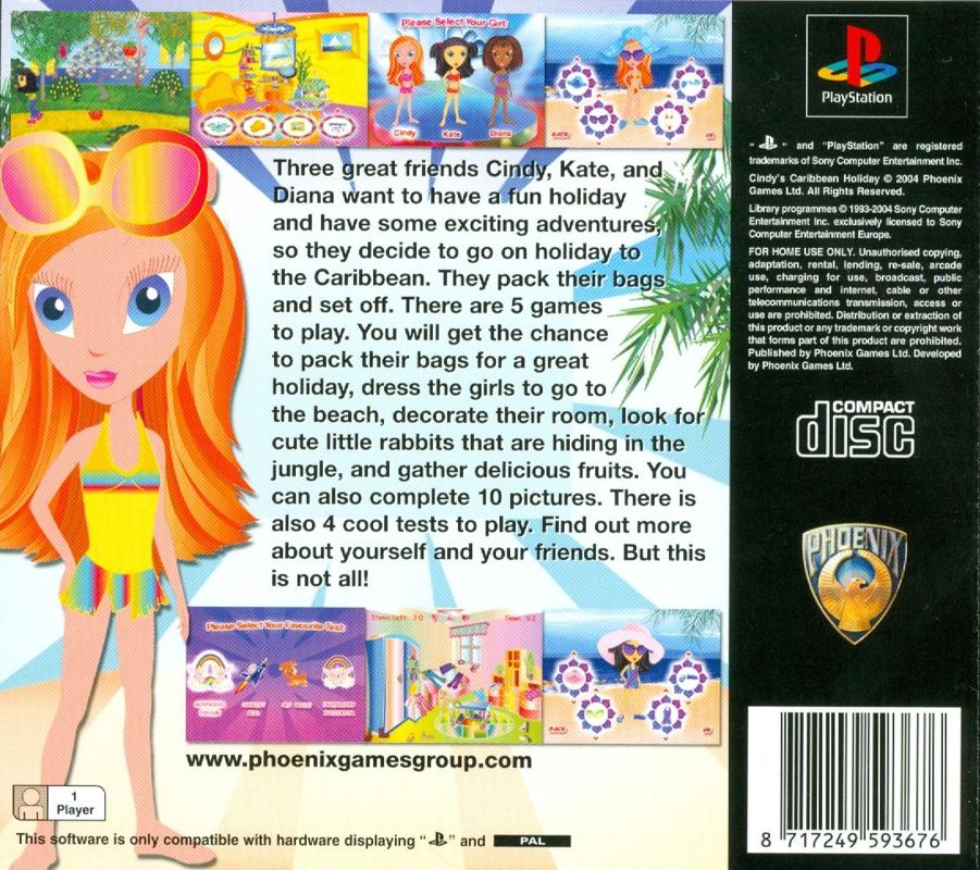 Back Cover for Cindy's Caribbean Holiday (PlayStation)