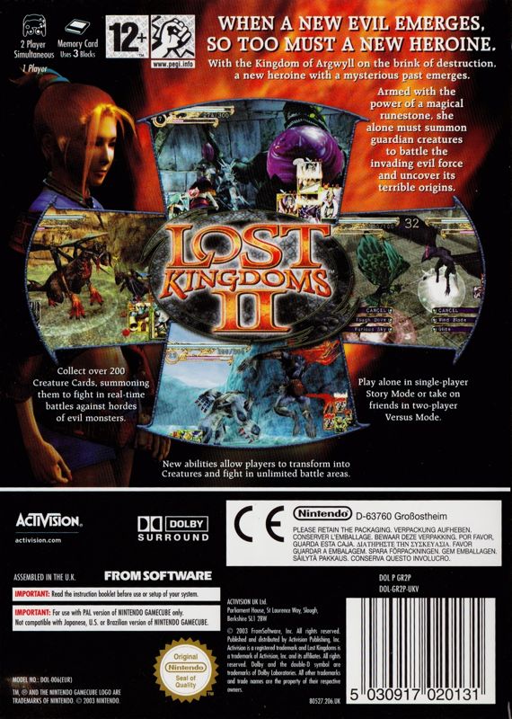 Back Cover for Lost Kingdoms II (GameCube)