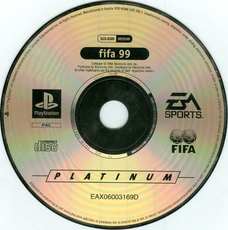 Media for FIFA 99 (PlayStation) (Platinum release)