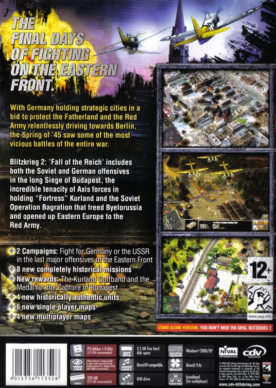 Back Cover for Blitzkrieg II: Fall of the Reich (Windows)