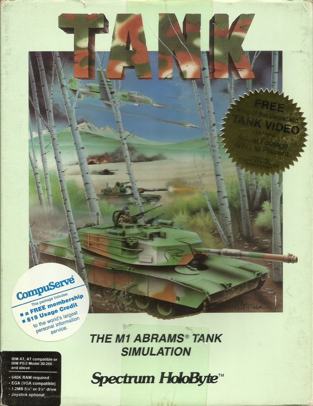 Front Cover for Tank: The M1A1 Abrams Battle Tank Simulation (DOS) (Original release)