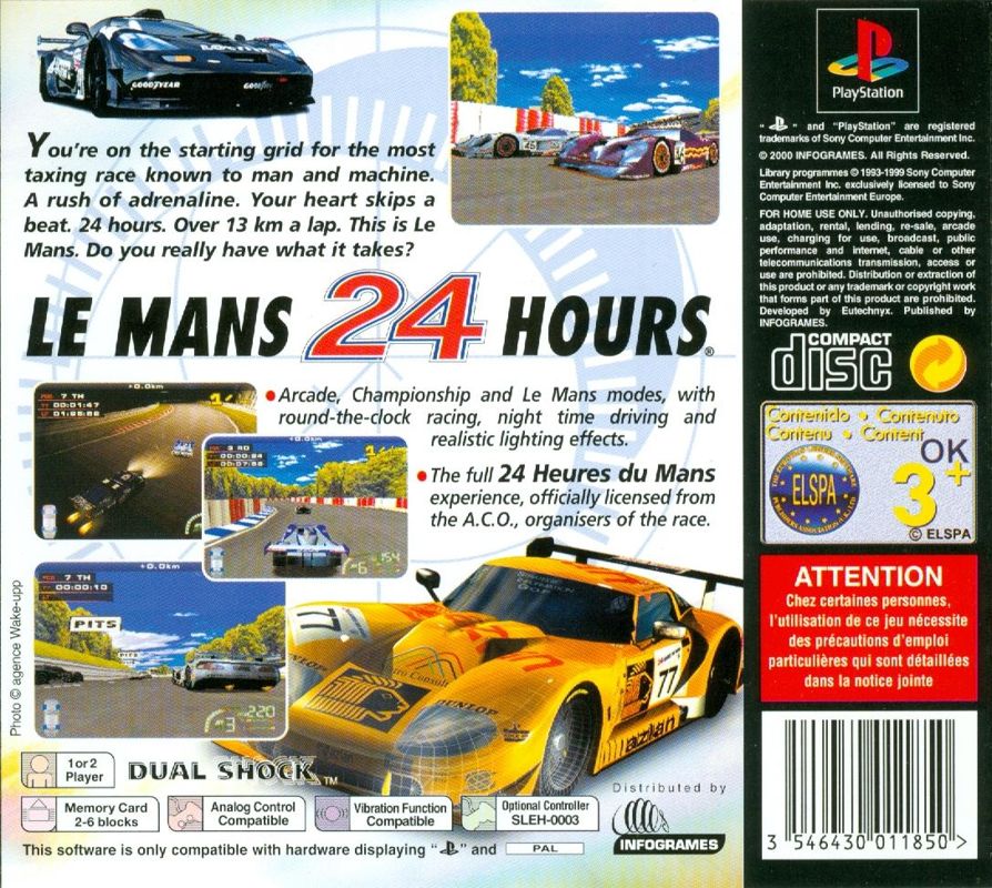 Test Drive: Le Mans cover or packaging material - MobyGames