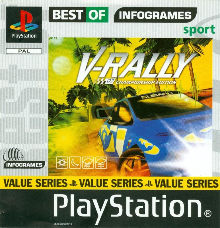 Front Cover for Need for Speed: V-Rally (PlayStation) (Best of Infogrames / Value Series release)