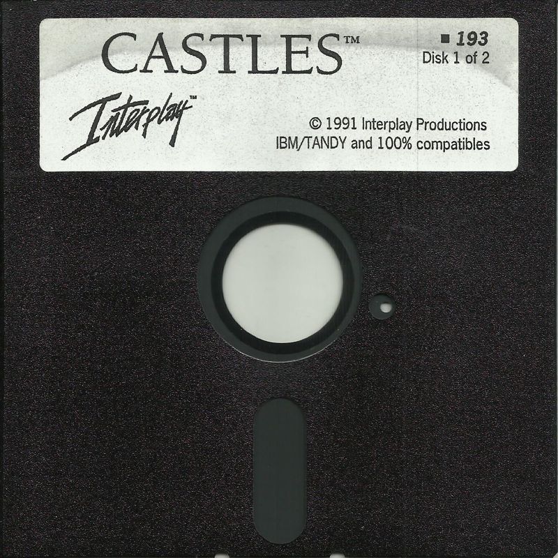 Media for Castles (DOS) (5.25" Floppy Disk, 1992 release): Disk 1/2