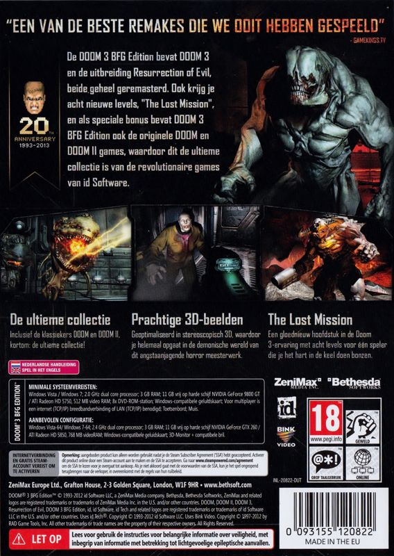 Other for Doom³: BFG Edition (Windows): Keep Case - Back