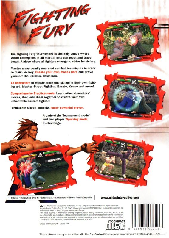 Back Cover for Fighting Fury (PlayStation 2)