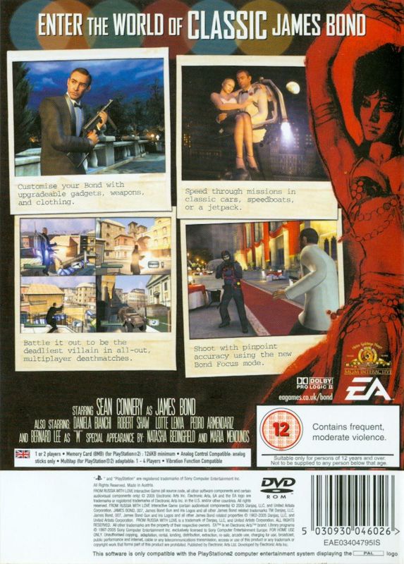 Back Cover for 007: From Russia with Love (PlayStation 2)