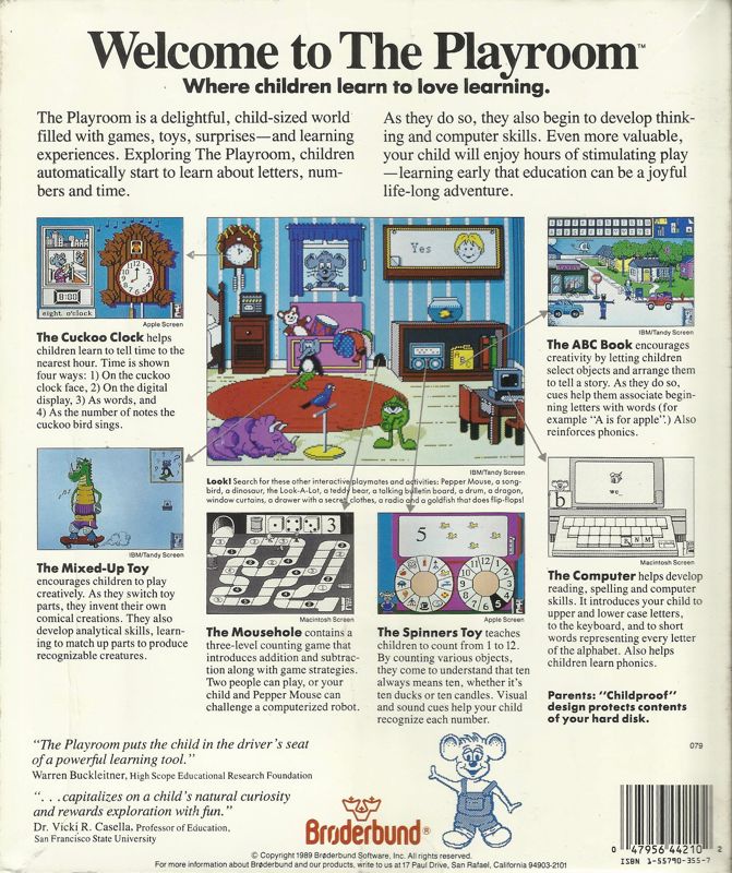 Back Cover for The Playroom (DOS) (Dual media release (version 1.0))